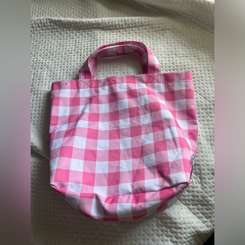 EUC Zara pink checkered tote bag / Gingham - Picture 10 of 11